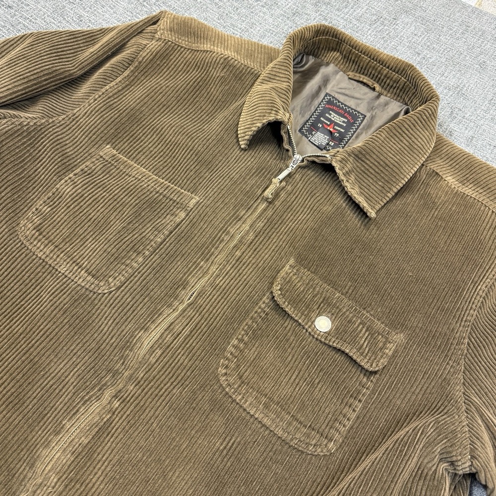 American Eagle Jacket Men's XL Brown Corduroy Full Zip Workwear Trucker
